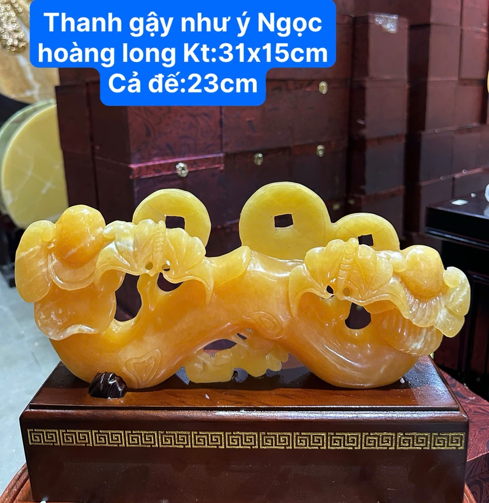 Tác Phẩm Thanh Gậy Như Ý Ngọc Hoàng Long 31x15cm