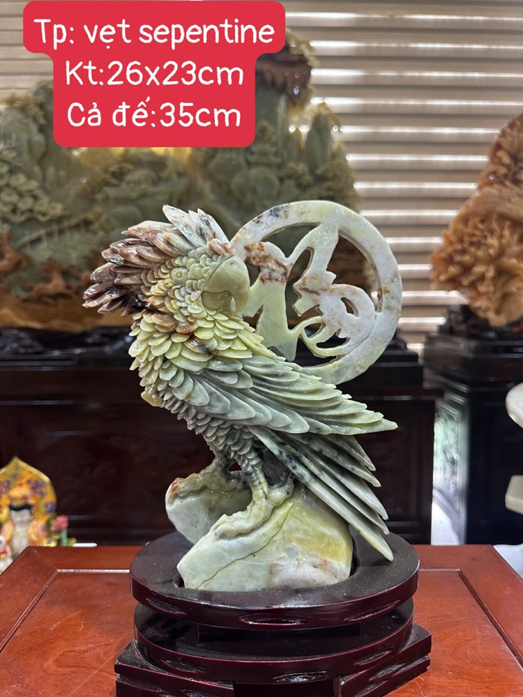 Tác Phẩm Vẹt Ngọc Sepentine 26x23cm