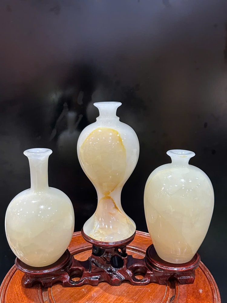 Tam phúc bình ngọc onyx trắng