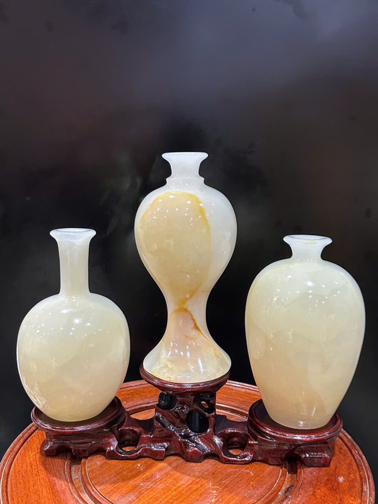 Tam phúc bình ngọc onyx trắng