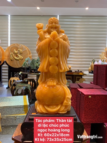 Thần tài di lặc chúc phúc ngọc hoàng long 73cm