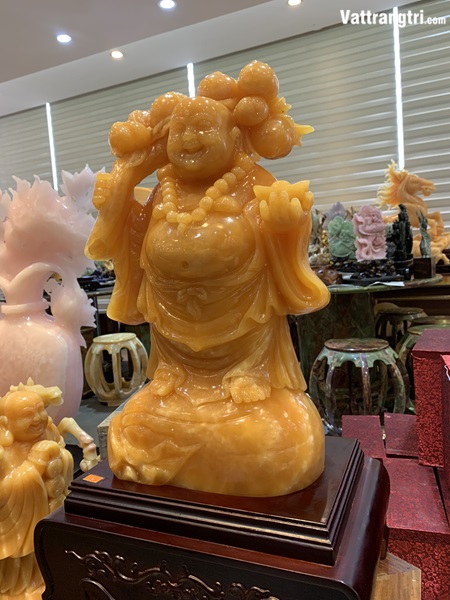 Thần tài di lặc đá quý ngọc hoàng long 63cm