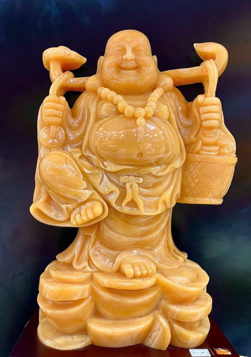 Thần Tài Di Lặc Gánh Tiền Ngọc Hoàng Long 84cm