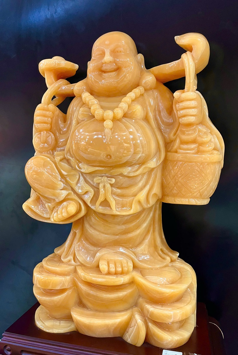 Thần Tài Di Lặc Gánh Tiền Ngọc Hoàng Long 84cm