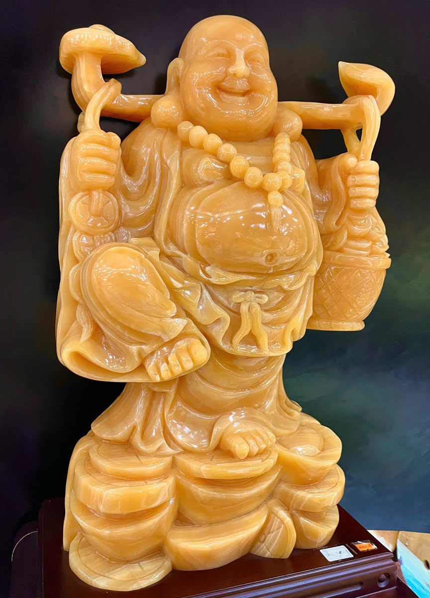 Thần Tài Di Lặc Gánh Tiền Ngọc Hoàng Long 84cm