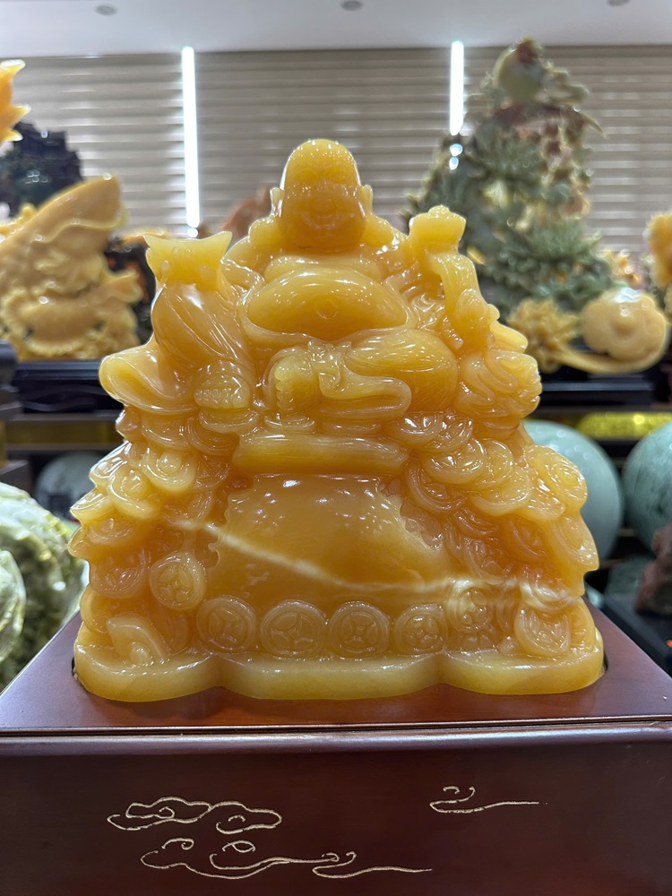 Thần tài di lặc ngọc hoàng long 32cm