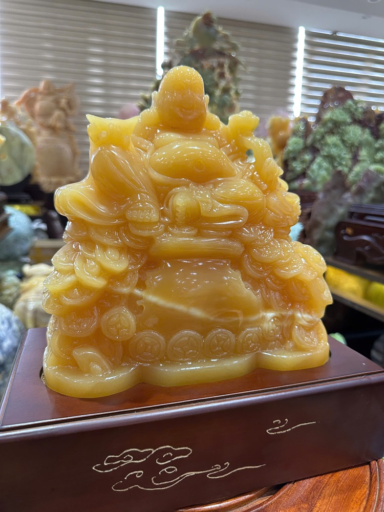 Thần tài di lặc ngọc hoàng long 32cm