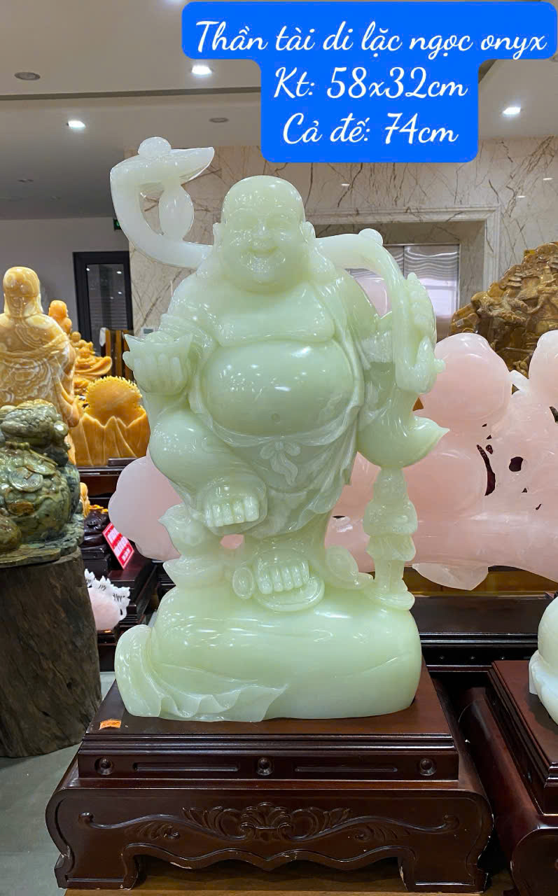 Thần tài di lặc ngọc onyx 74cm