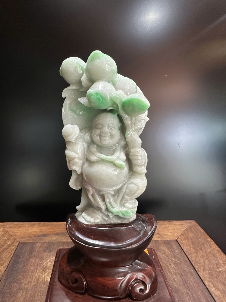 Thần tài di lặc ngọc phỉ thuý (Kèm Giấy Kiểm Định)
