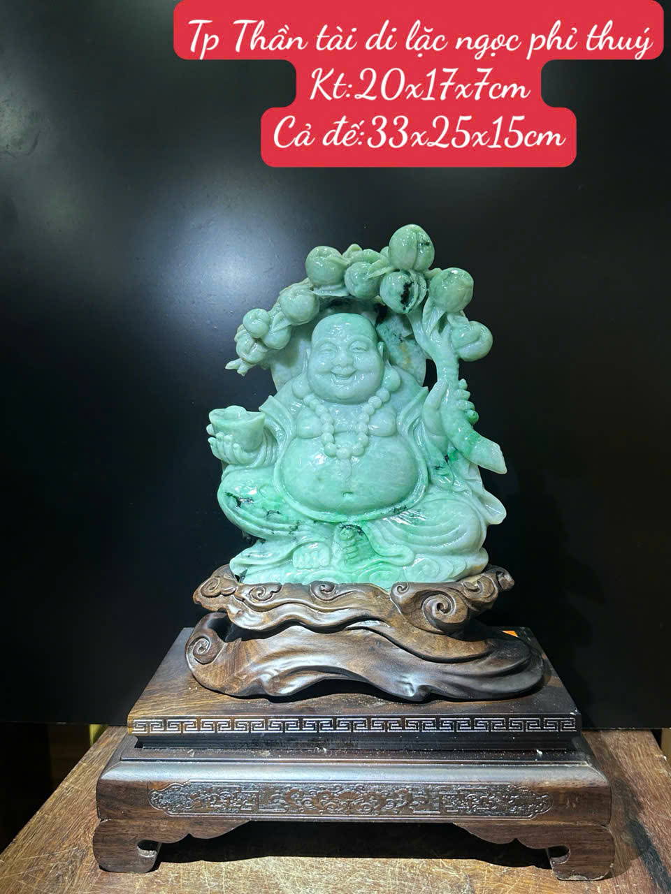 Thần Tài Di Lặc Ngọc Phỉ Thuý (Kèm giấy kiểm đinh)