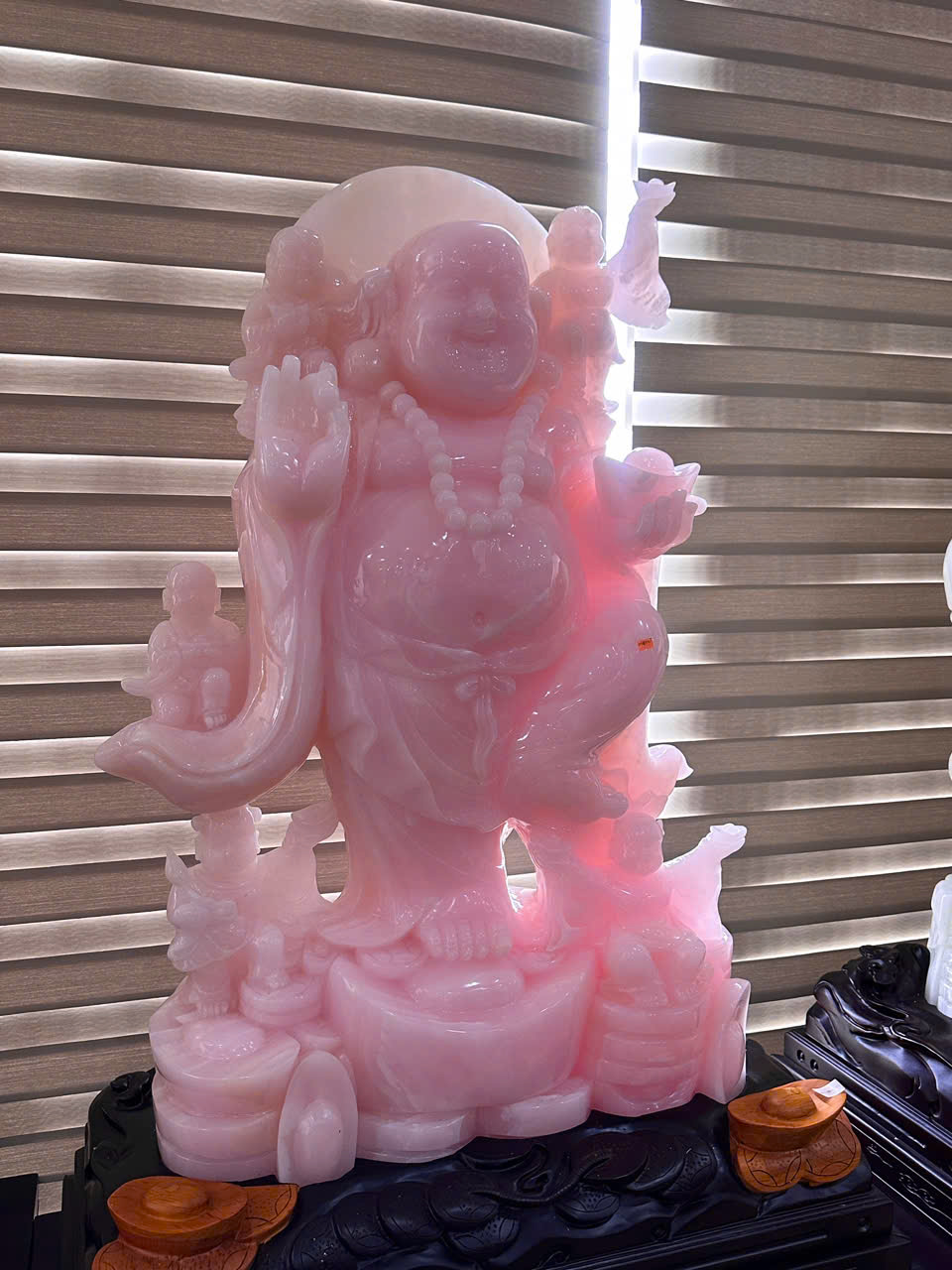 Thần Tài Di Lặc Ngũ Phúc Hồng Ngọc Onyx 180cm