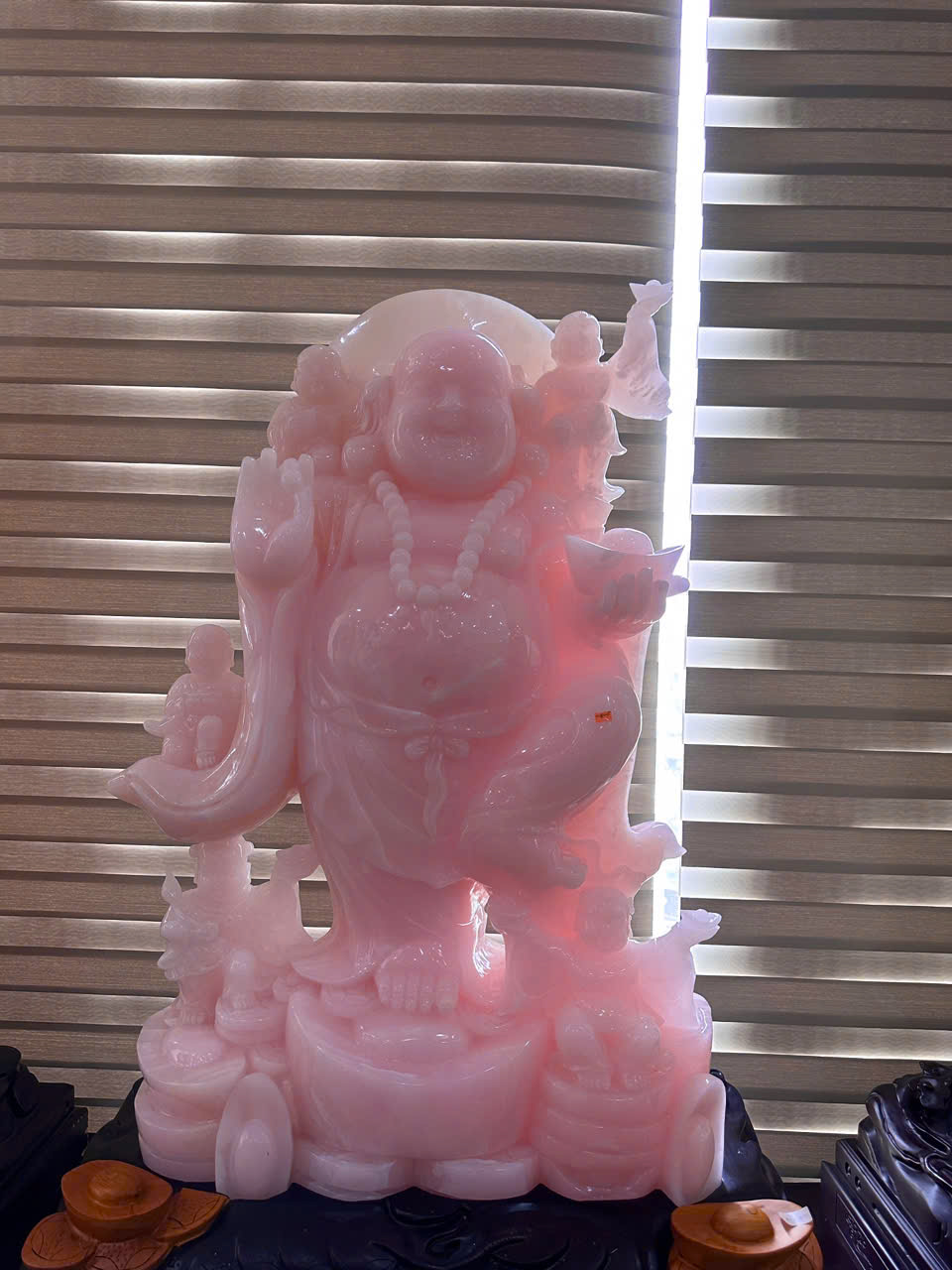 Thần Tài Di Lặc Ngũ Phúc Hồng Ngọc Onyx 180cm