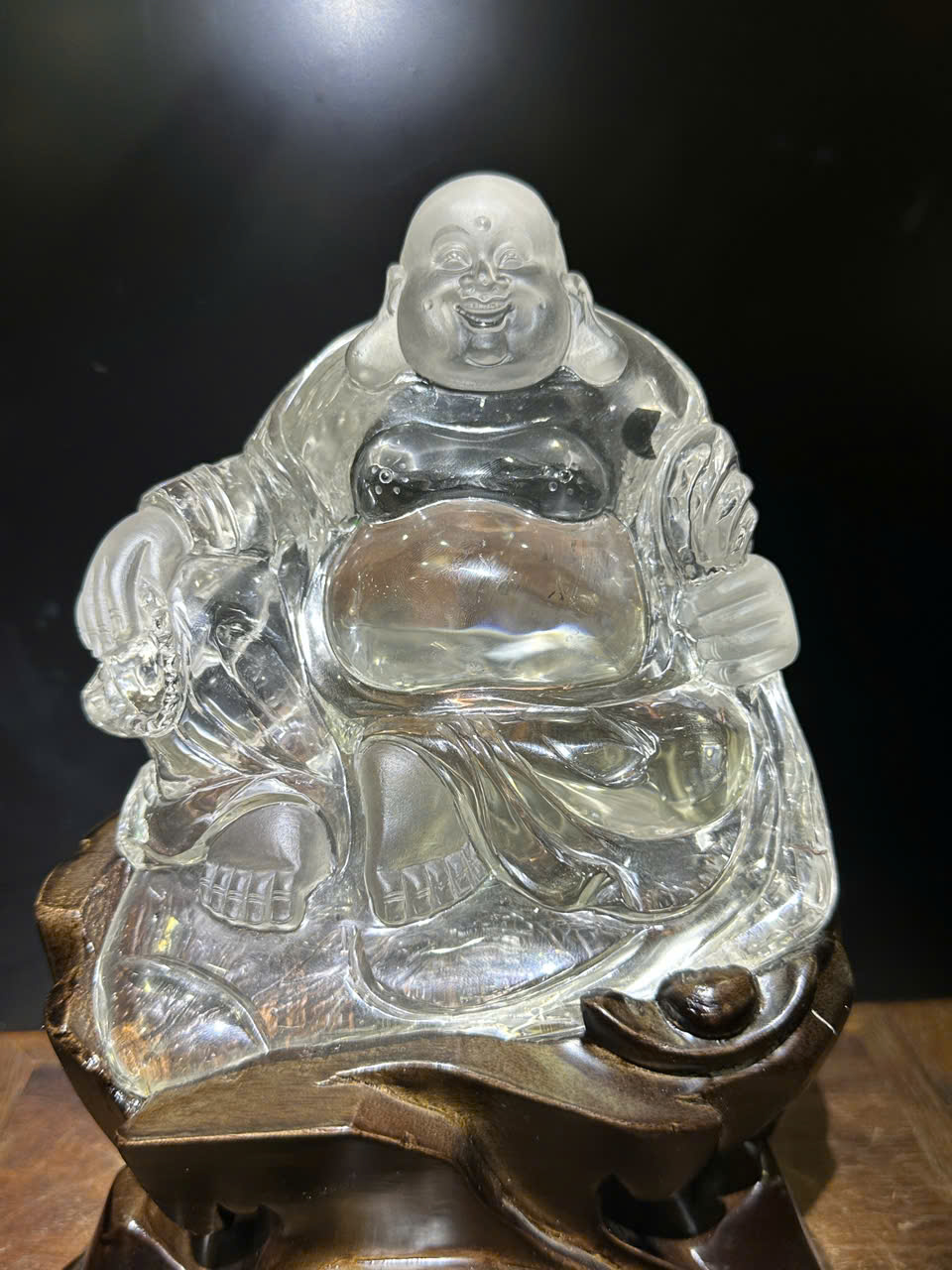 Thần Tài Di Lặc Thạch Anh Trắng 15cm