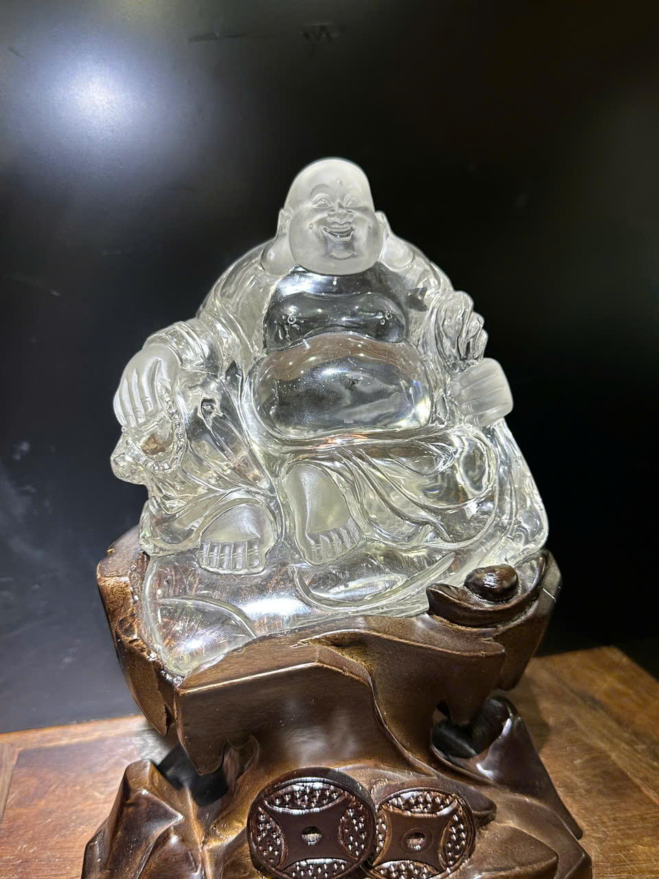 Thần Tài Di Lặc Thạch Anh Trắng 15cm