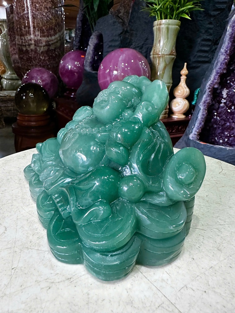 Thần tài di lặc thạch anh xanh 18cm