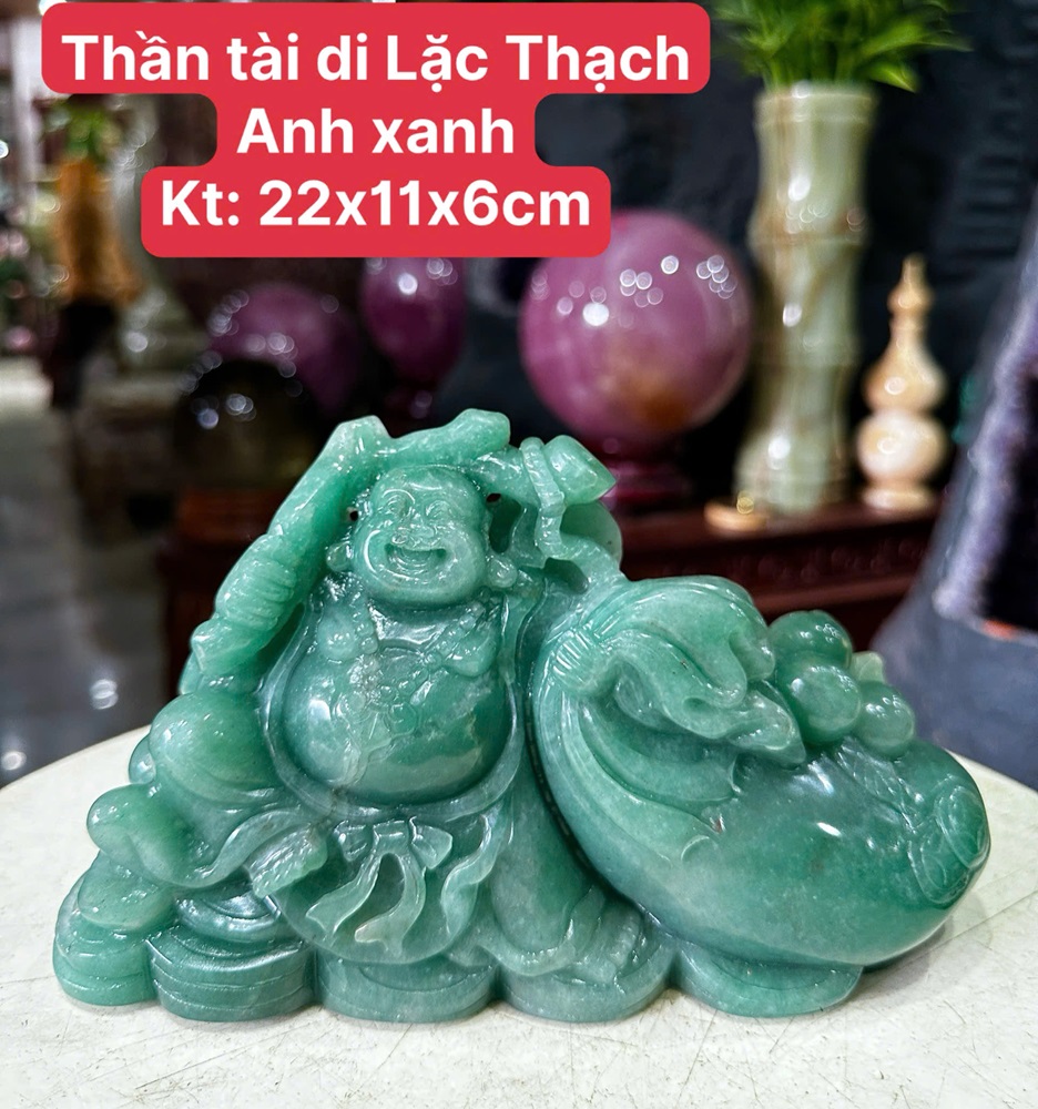 Thần tài di lặc thạch anh xanh 22cm