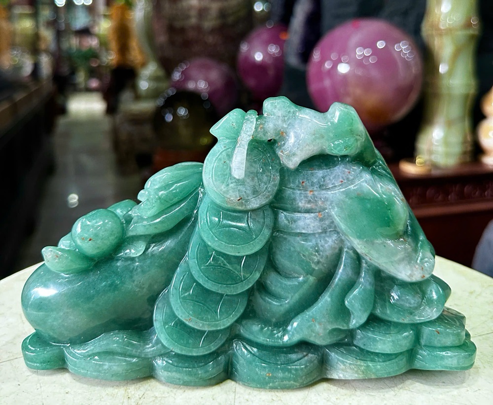 Thần tài di lặc thạch anh xanh 22cm