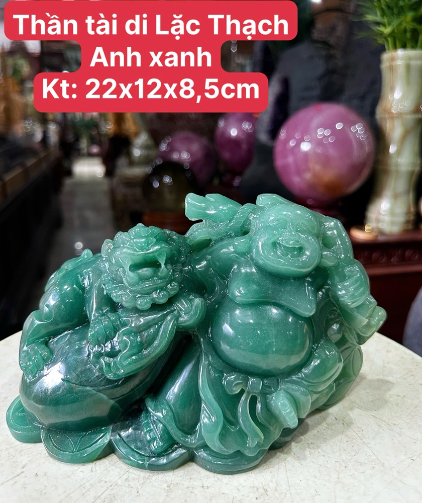 Thần tài di lặc thạch anh xanh 22cm