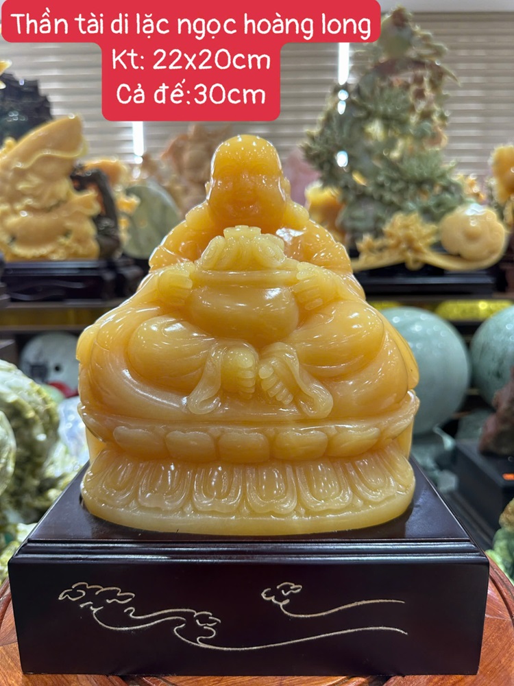 Thần tài di lặc thiền sài sen ngọc hoàng long 30cm