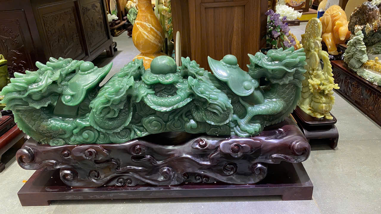 Thanh Gậy Như Ý Cửu Long Thạch Anh Xanh