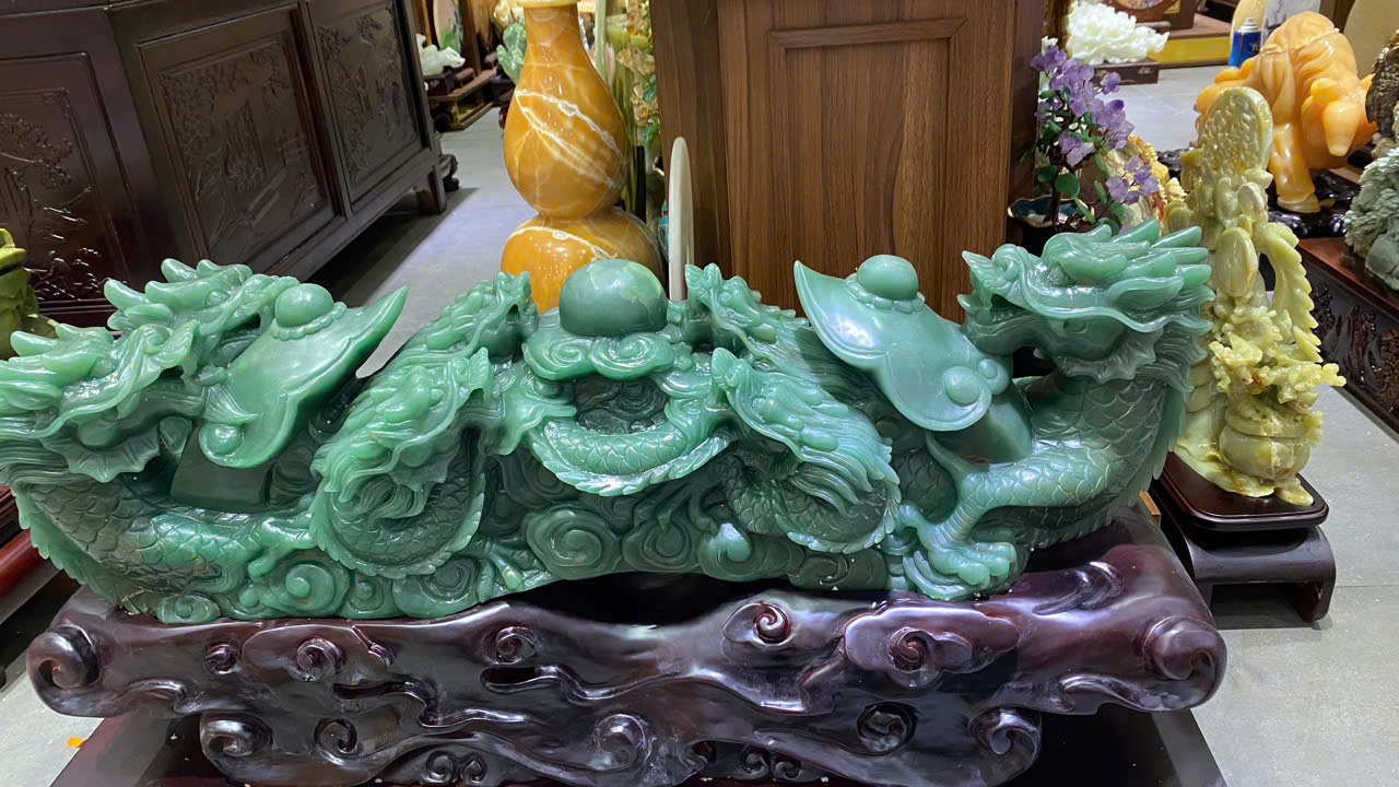 Thanh Gậy Như Ý Cửu Long Thạch Anh Xanh