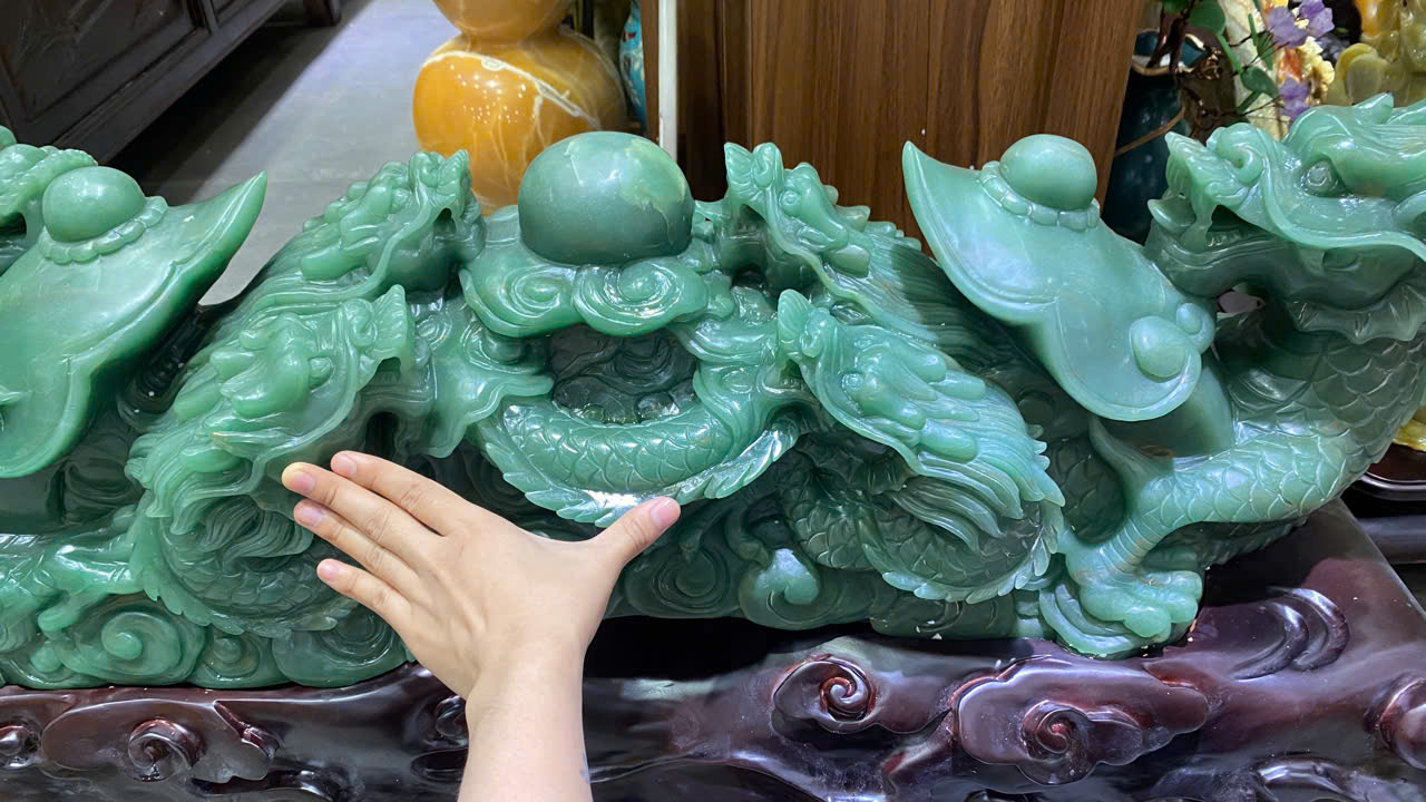 Thanh Gậy Như Ý Cửu Long Thạch Anh Xanh