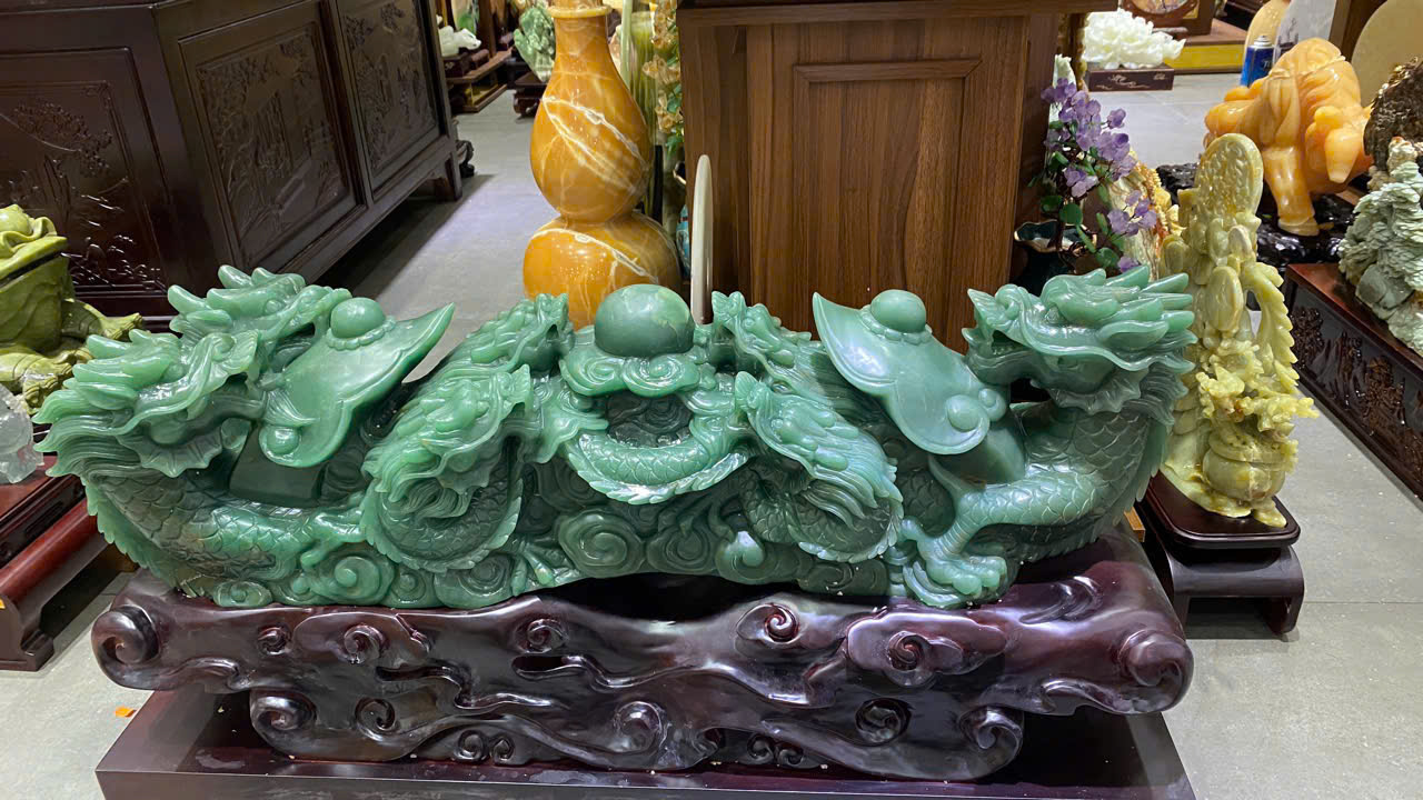 Thanh Gậy Như Ý Cửu Long Thạch Anh Xanh