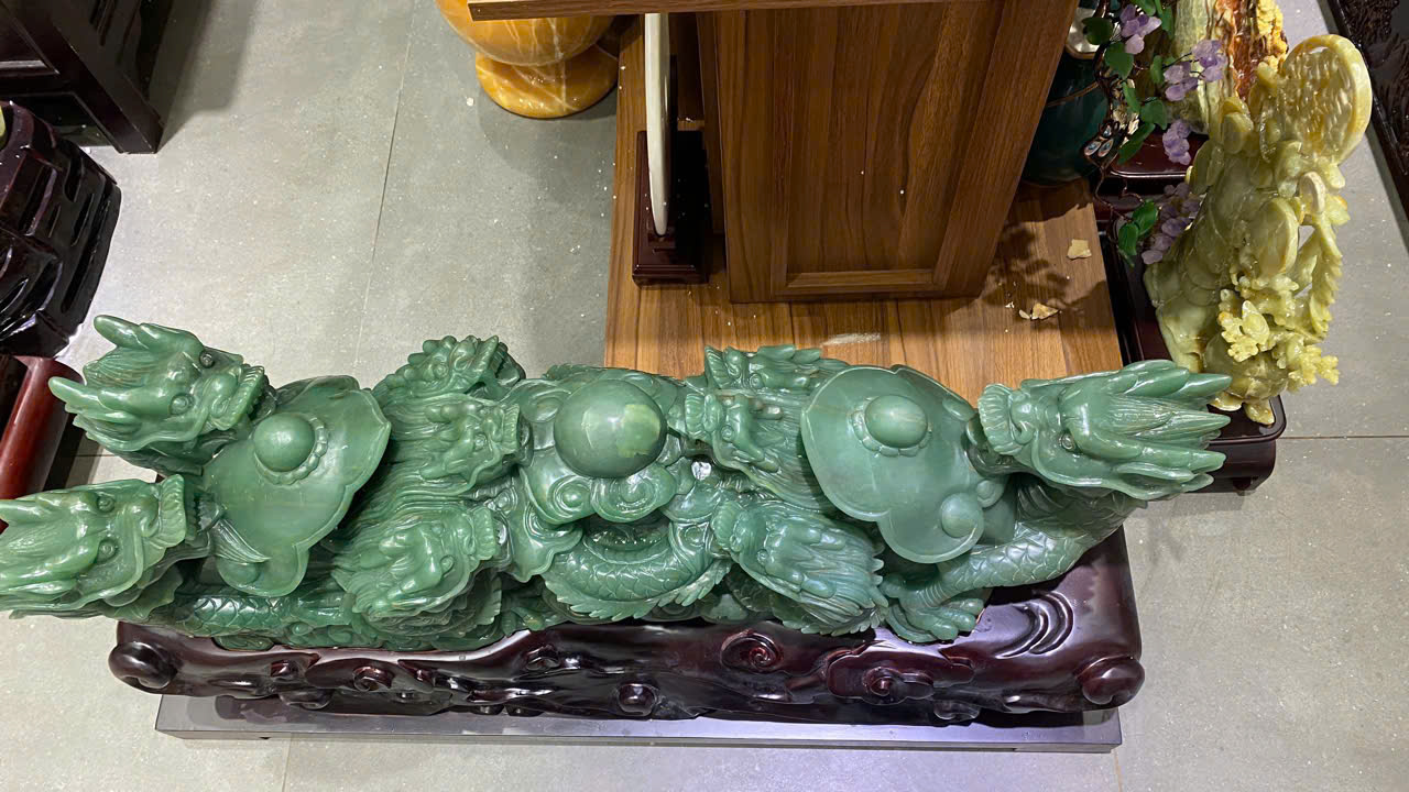 Thanh Gậy Như Ý Cửu Long Thạch Anh Xanh