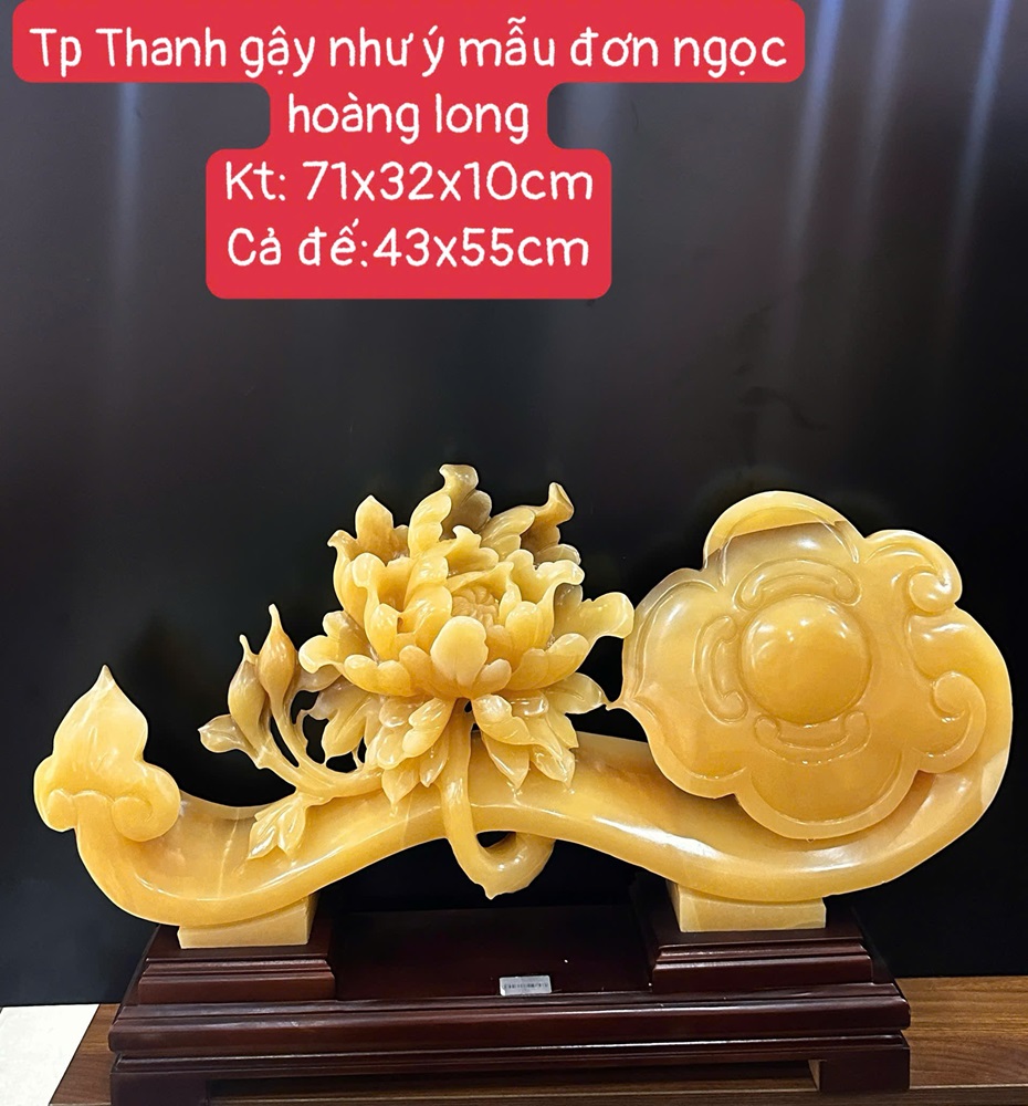 Tp Thanh Gậy Như Ý Mẫu Đơn Ngọc Hoàng Long 71x32x10cm