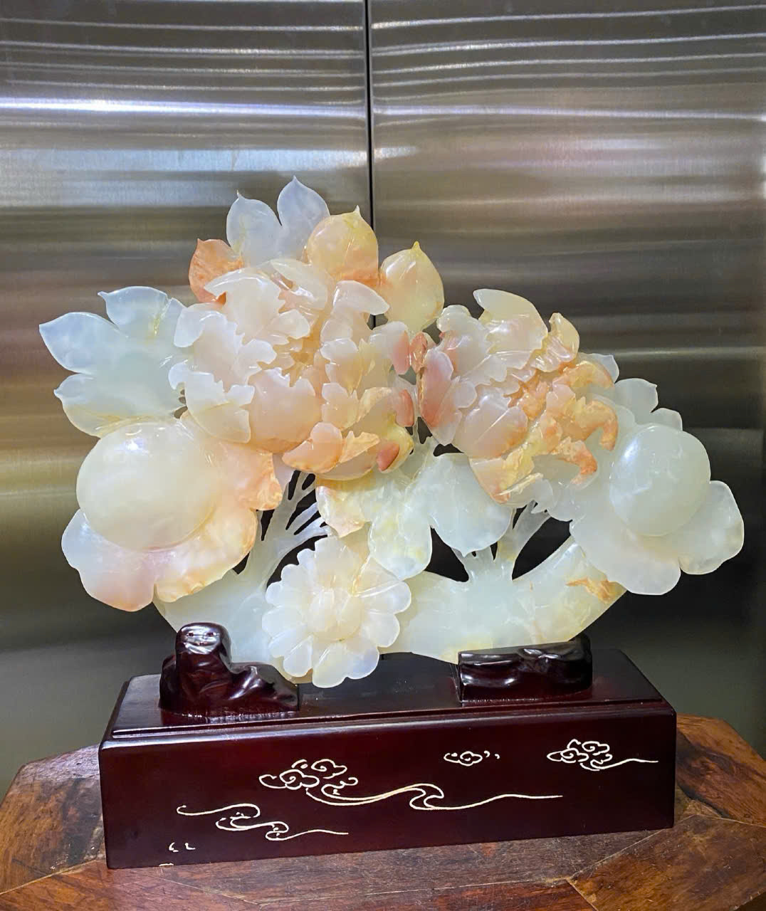 Thanh gậy như ý mẫu đơn ngọc onyx