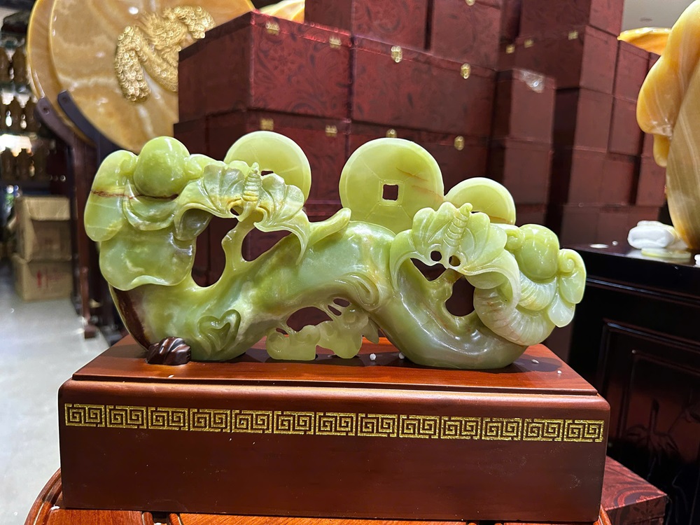 Thanh Gậy Như Ý Ngọc Onyx 31x15cm