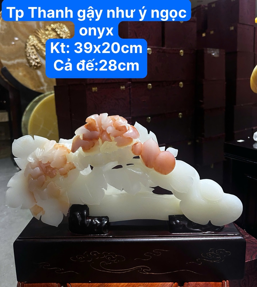 Thanh gậy như ý ngọc onyx 39x20cm