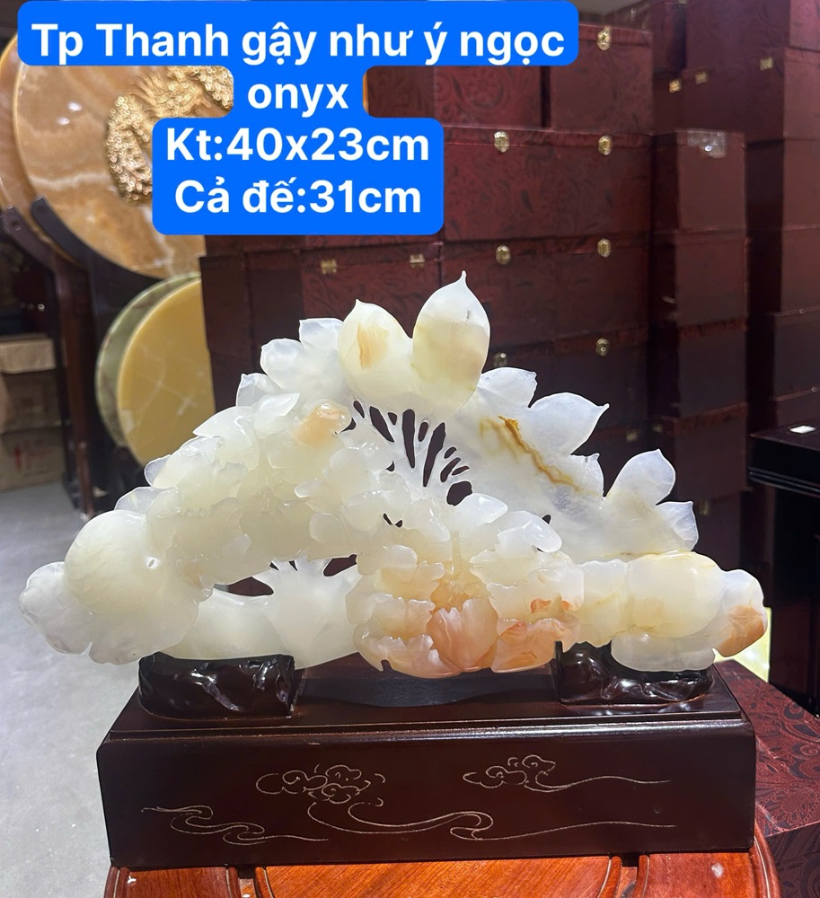 Thanh gậy như ý ngọc onyx 40x23cm