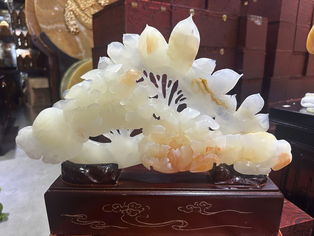 Thanh gậy như ý ngọc onyx 40x23cm