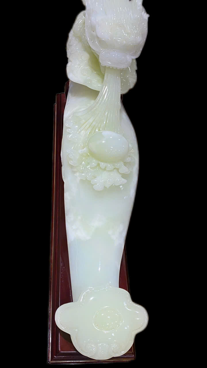 Thanh gậy như ý nhất long chầu ngọc 57x20cm