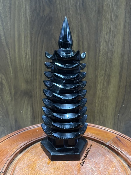 Tháp văn xương ngọc onyx đen 9 tầng 1,93kg