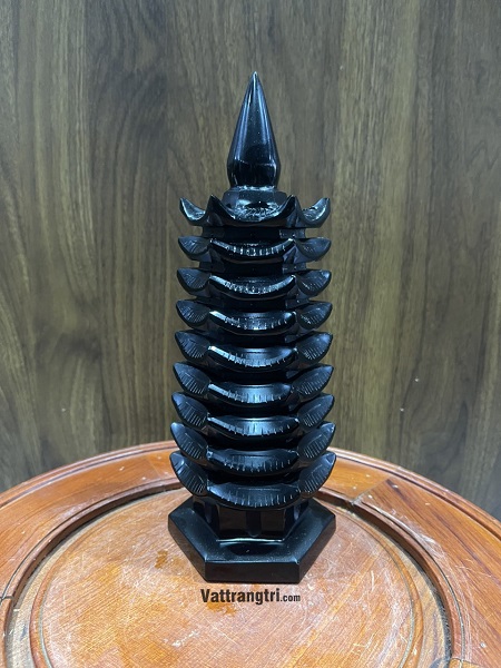 Tháp văn xương ngọc onyx đen 9 tầng 1,93kg