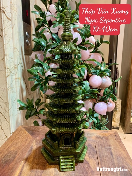 Tháp Văn Xương Ngọc Sepentine 40cm