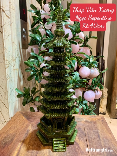 Tháp Văn Xương Ngọc Sepentine 40cm
