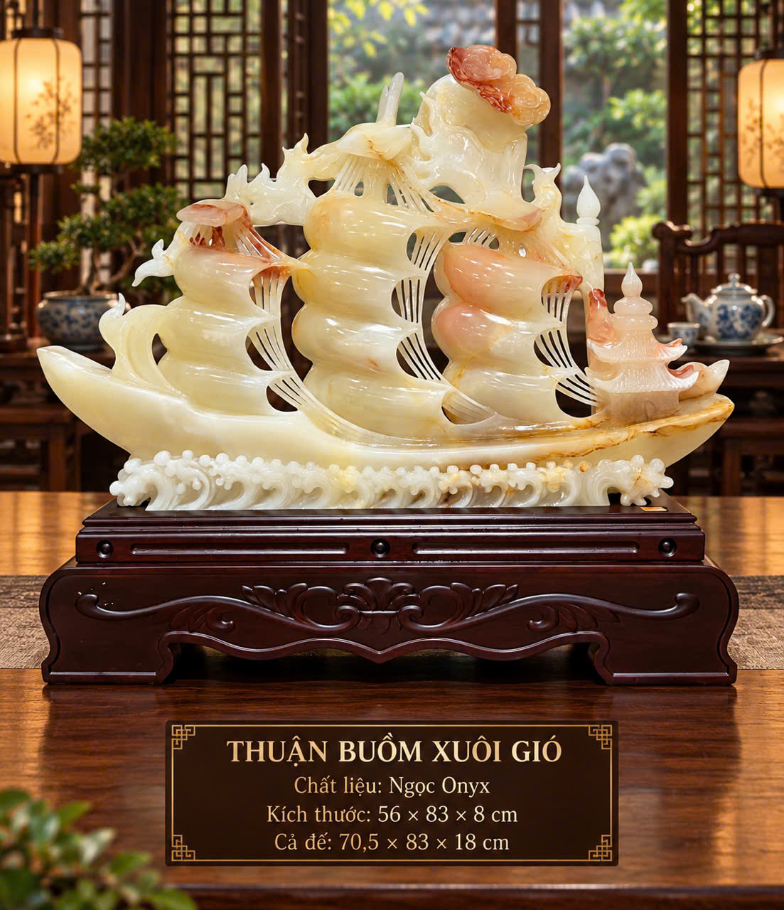 Thuận Buồm Xuôi Gió Ngọc Onyx Huyết Khai Mở Vận Khí & Kiệt Tác Sưu Tầm