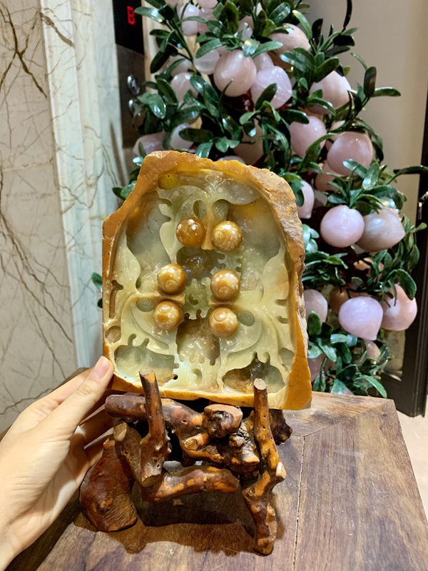 Thuỷ Bao Nhãn Tài Lộc Ngọc Sepentine 17cm