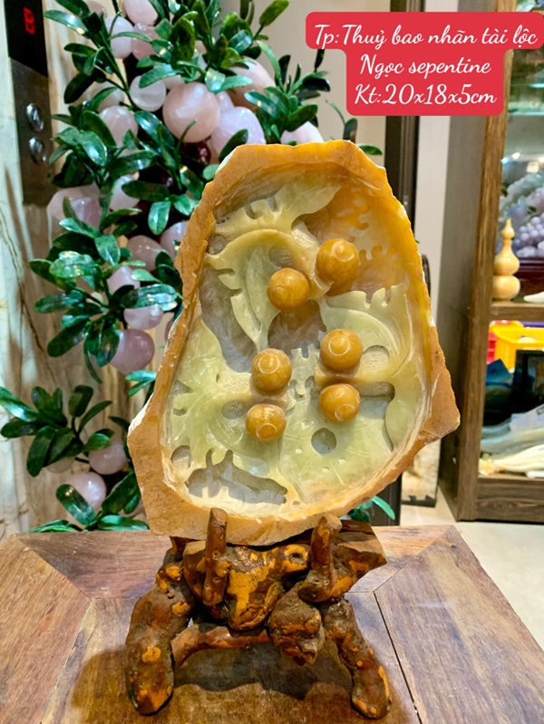 Thuỷ Bao Nhãn Tài Lộc Ngọc Sepentine 20cm