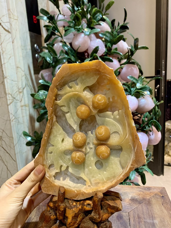 Thuỷ Bao Nhãn Tài Lộc Ngọc Sepentine 20cm