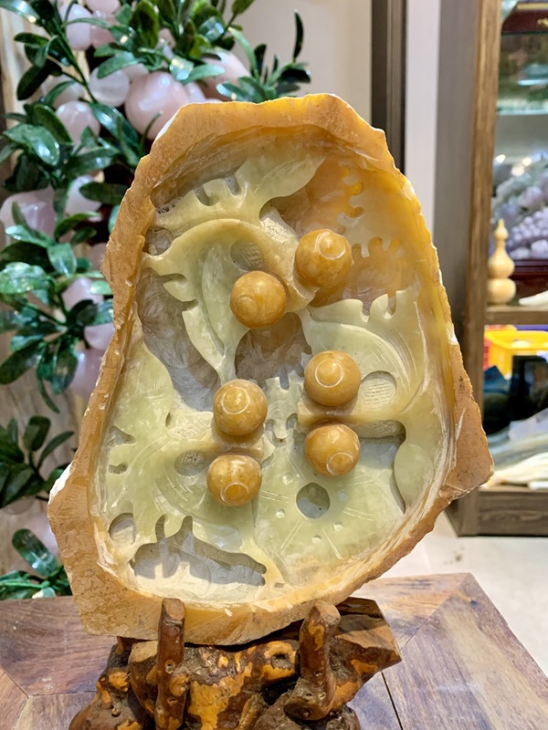 Thuỷ Bao Nhãn Tài Lộc Ngọc Sepentine 20cm