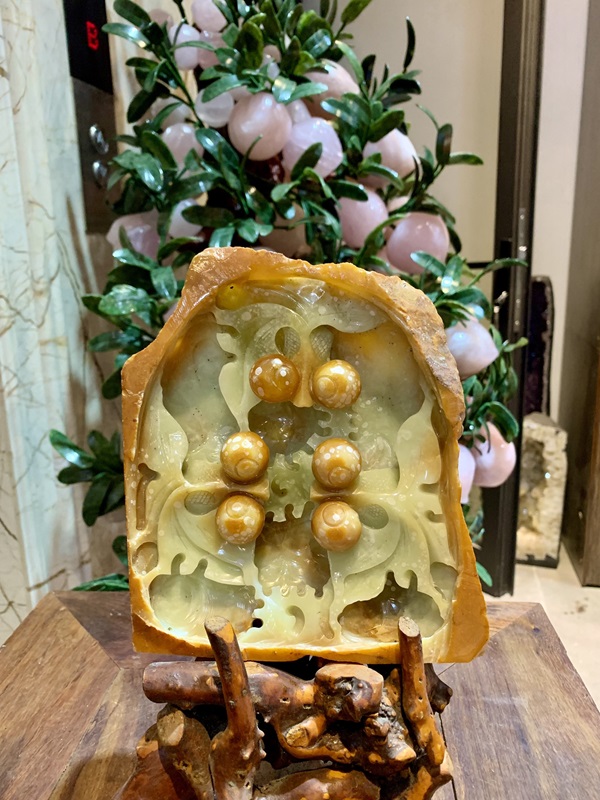 Thuỷ Bao Nhãn Tài Lộc Ngọc Sepentine 17cm