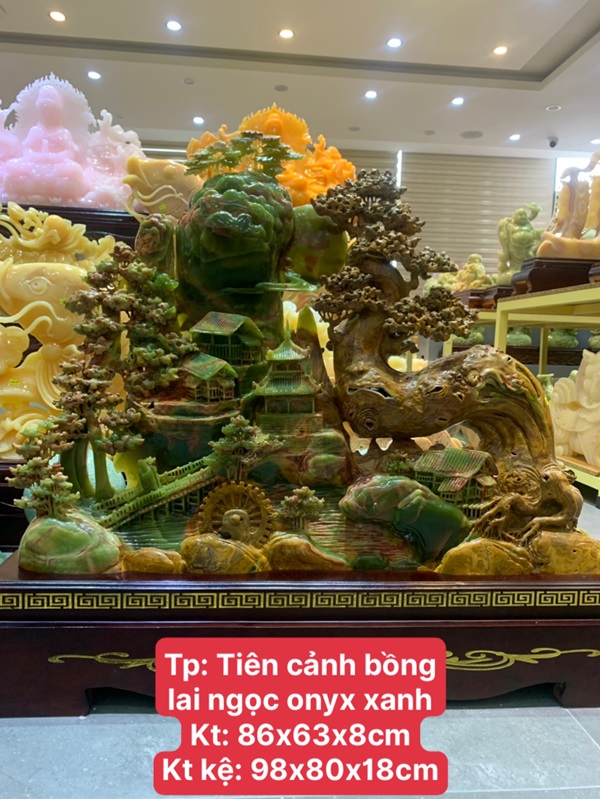 Tiên cảnh bồng lai ngọc onyx xanh 86cm