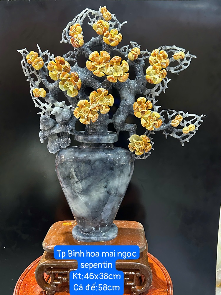 Tp Bình Hoa Mai Ngọc Serpentine 46x38cm
