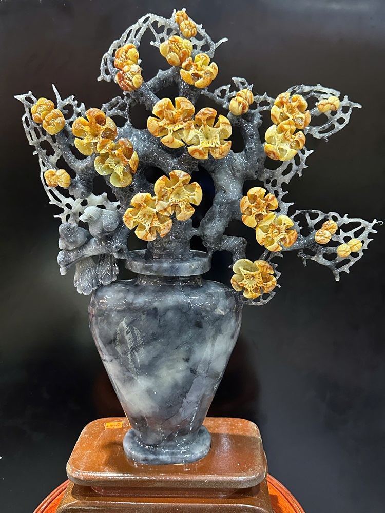 Tp Bình Hoa Mai Ngọc Serpentine 46x38cm