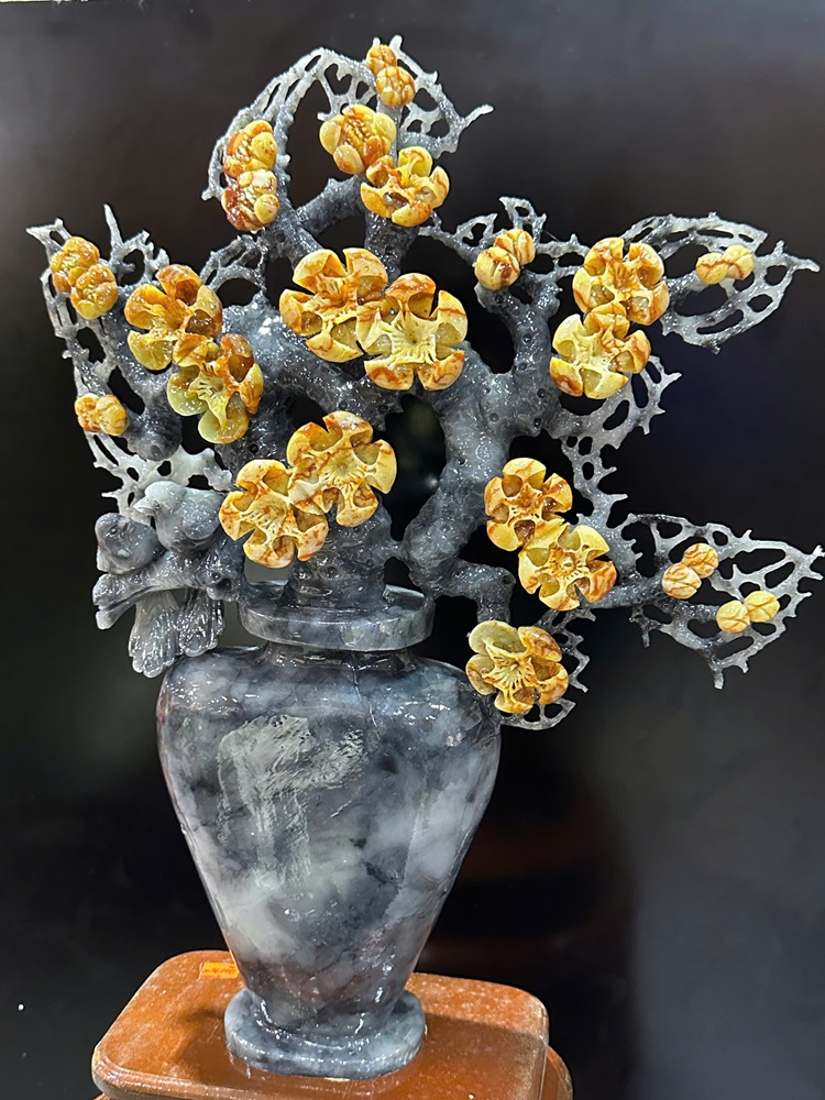 Tp Bình Hoa Mai Ngọc Serpentine 46x38cm