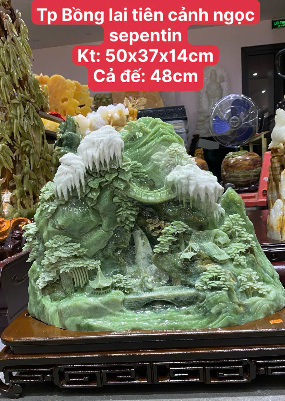 Tp Bồng lai tiên cảnh ngọc serpentine 50x37x14cm
